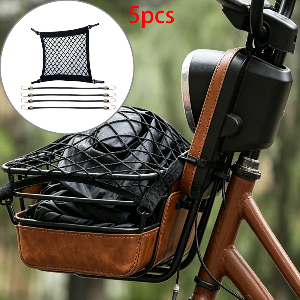 Commuting By Bike - 5Pcs Bicycle Storage Basket Anti-Loss Net