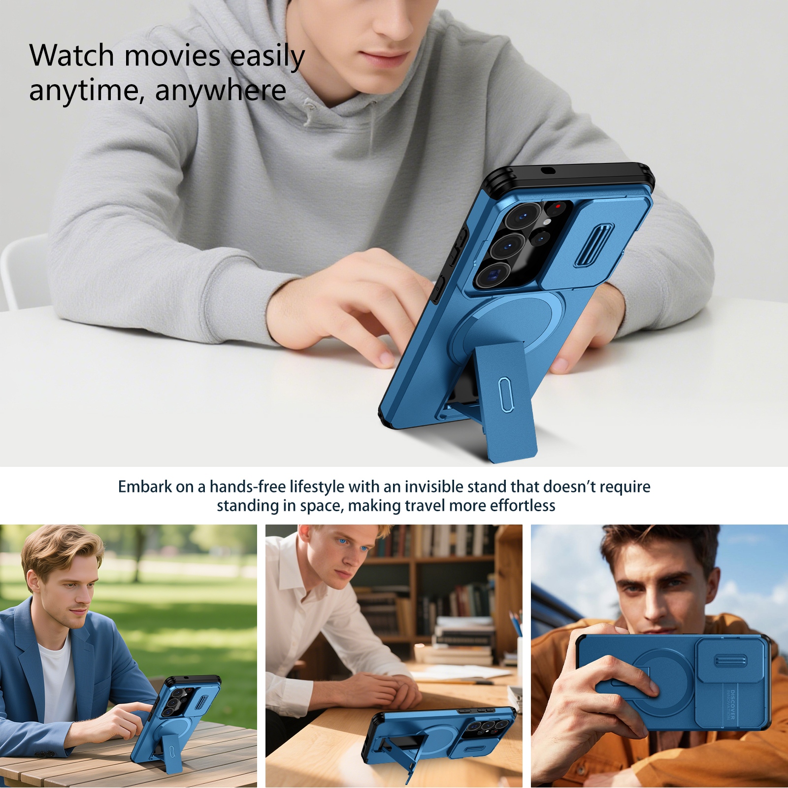 Lens Protect Camera Phone Case - Kickstand Adjustable avis et prix