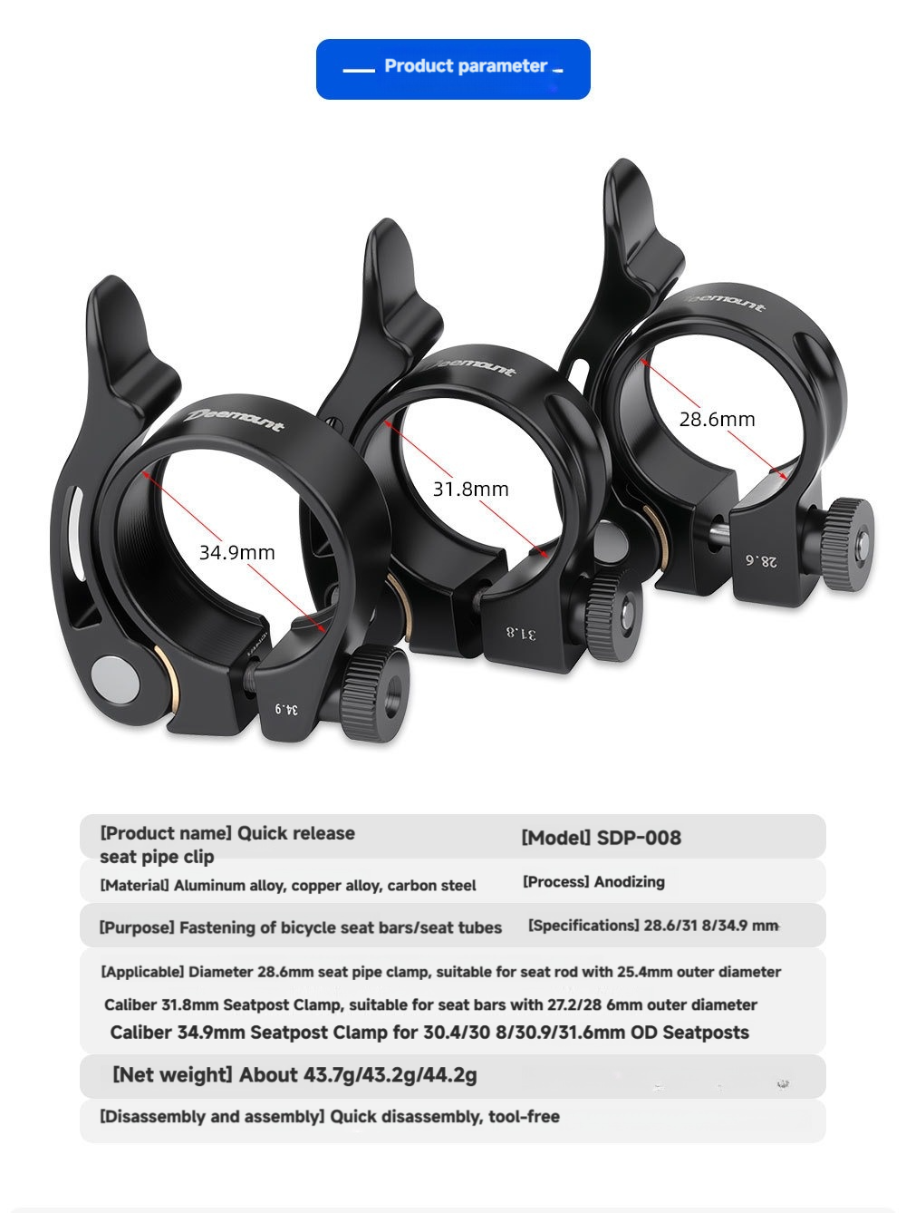 Bicycle Seat Tube Clamp Quick  - Commuter Bike Lock avis et prix