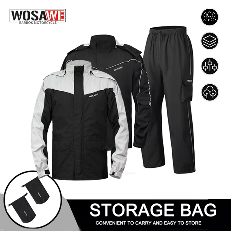 WOSAWE Waterproof Motorcycle R - Cycling Rain Jacket Commute avis et prix