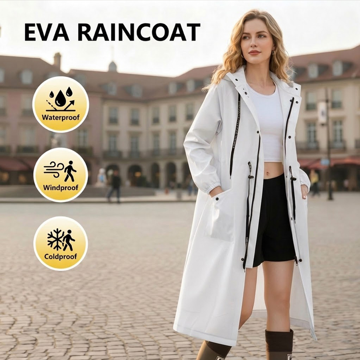 Women Long Waterproof Rain Jac - Cycling Rain Jacket Commute avis et prix