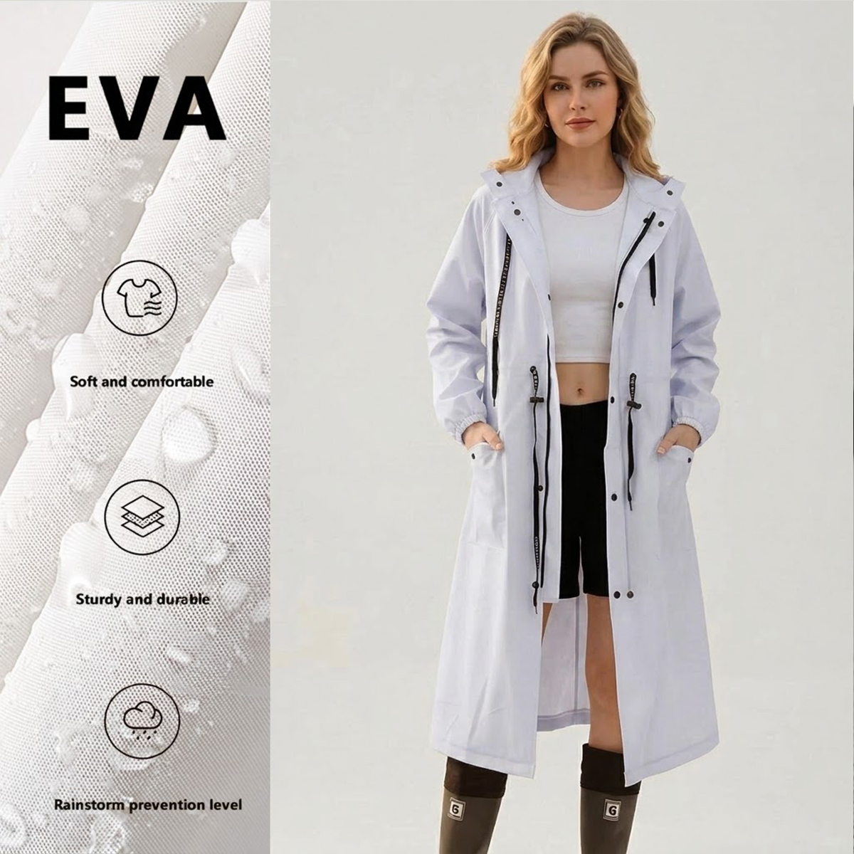 Women Long Waterproof Rain Jac - Cycling Rain Jacket Commute avis et prix