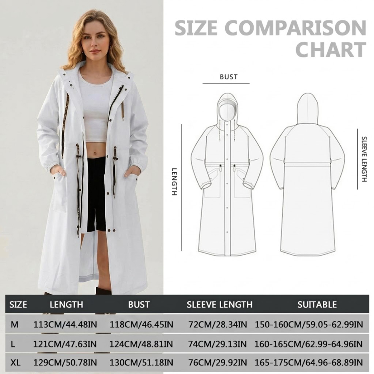 Women Long Waterproof Rain Jac - Cycling Rain Jacket Commute avis et prix