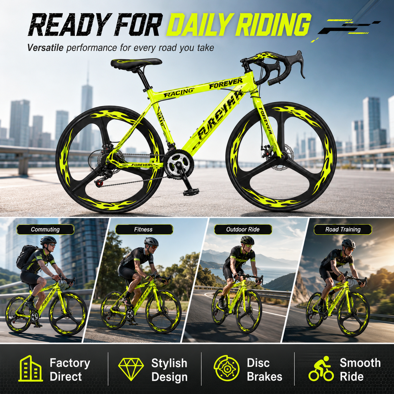 700C Road Bicycle 24 Speed Dis - Cycling Commute Speed avis et prix