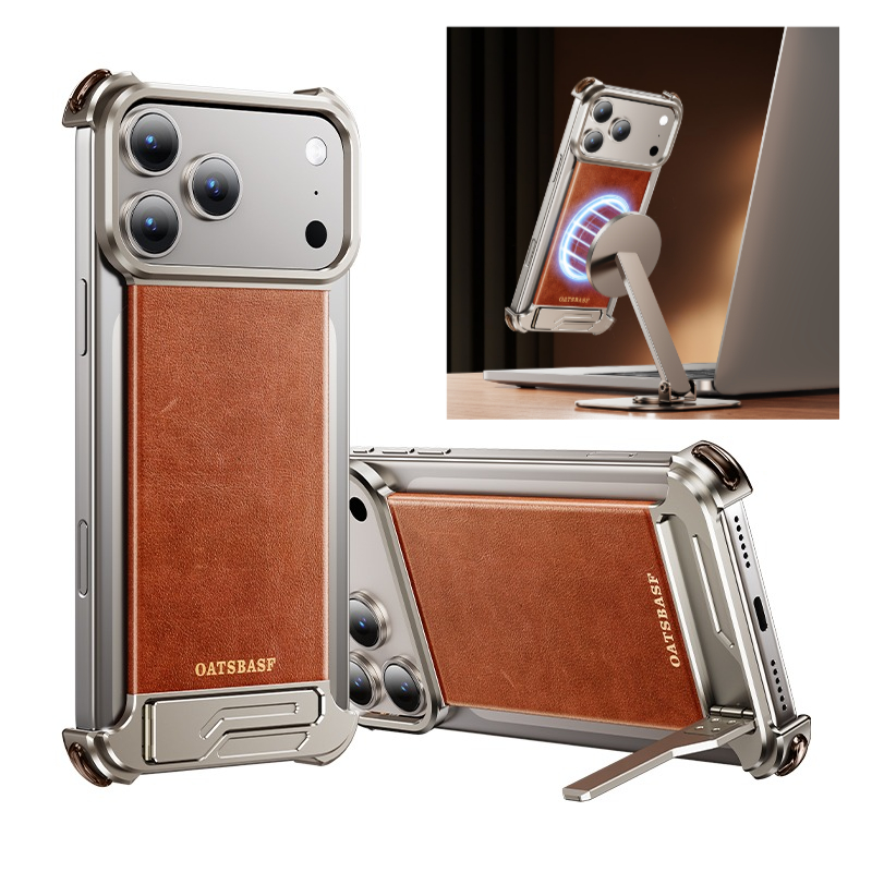 Oatsbasf Leather for iPhone 17 - Kickstand Adjustable avis et prix