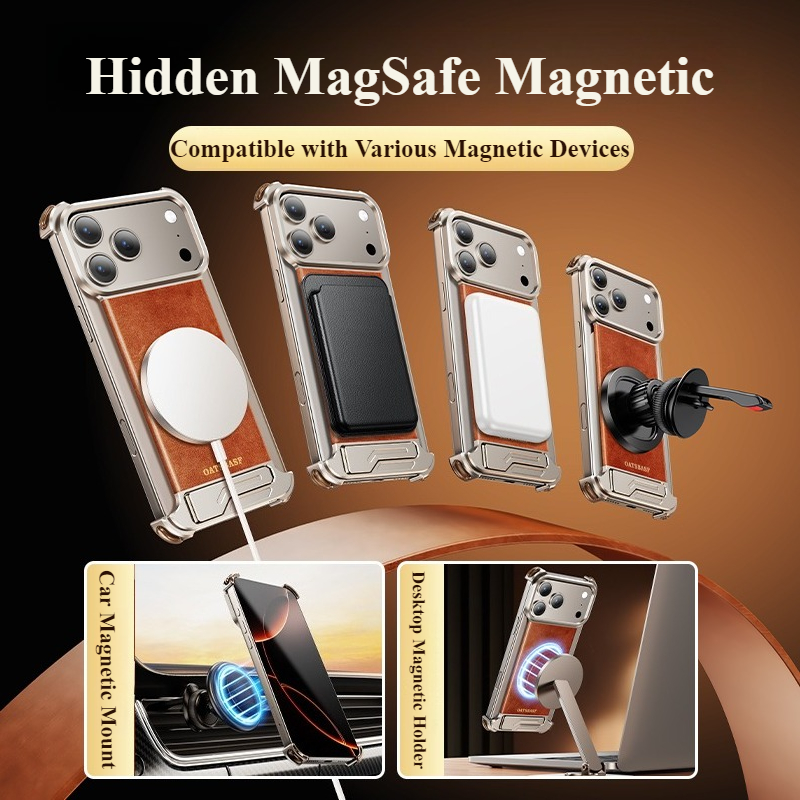 Oatsbasf Leather for iPhone 17 - Kickstand Adjustable avis et prix