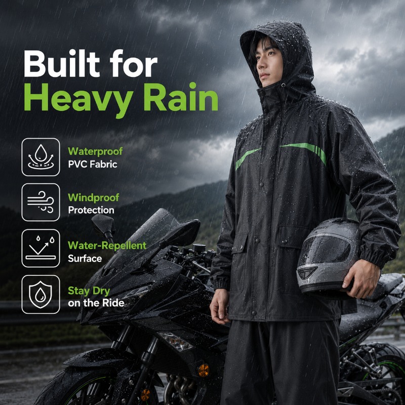 Unisex 2-Piece Waterproof Cycl - Cycling Rain Jacket Commute avis et prix