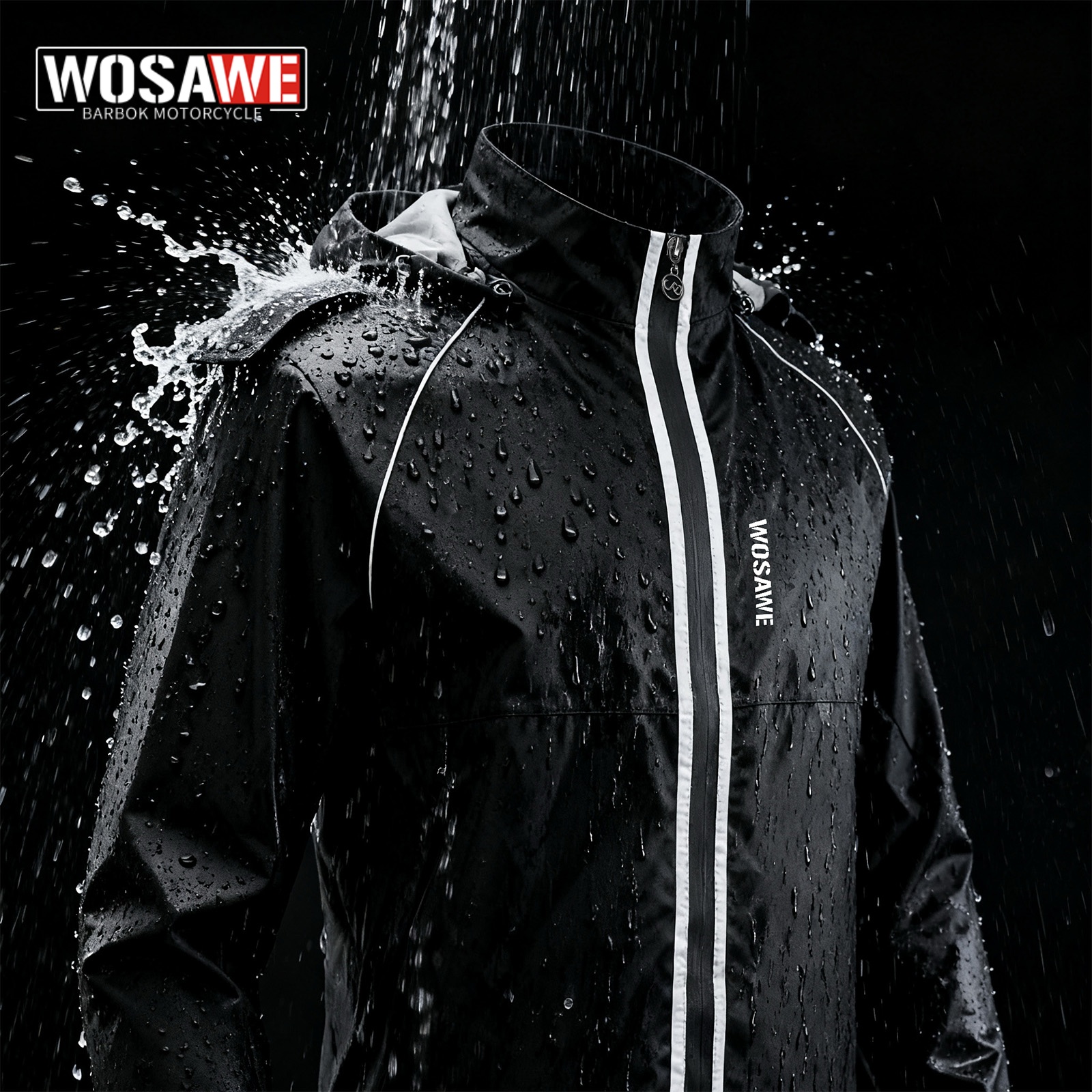 WOSAWE Reflective Motorcycle R - Cycling Rain Jacket Commute avis et prix