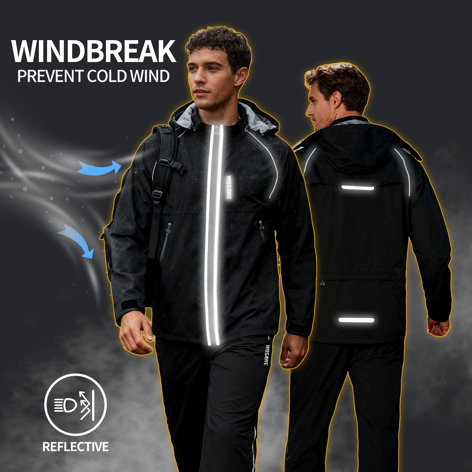 WOSAWE Reflective Motorcycle R - Cycling Rain Jacket Commute avis et prix