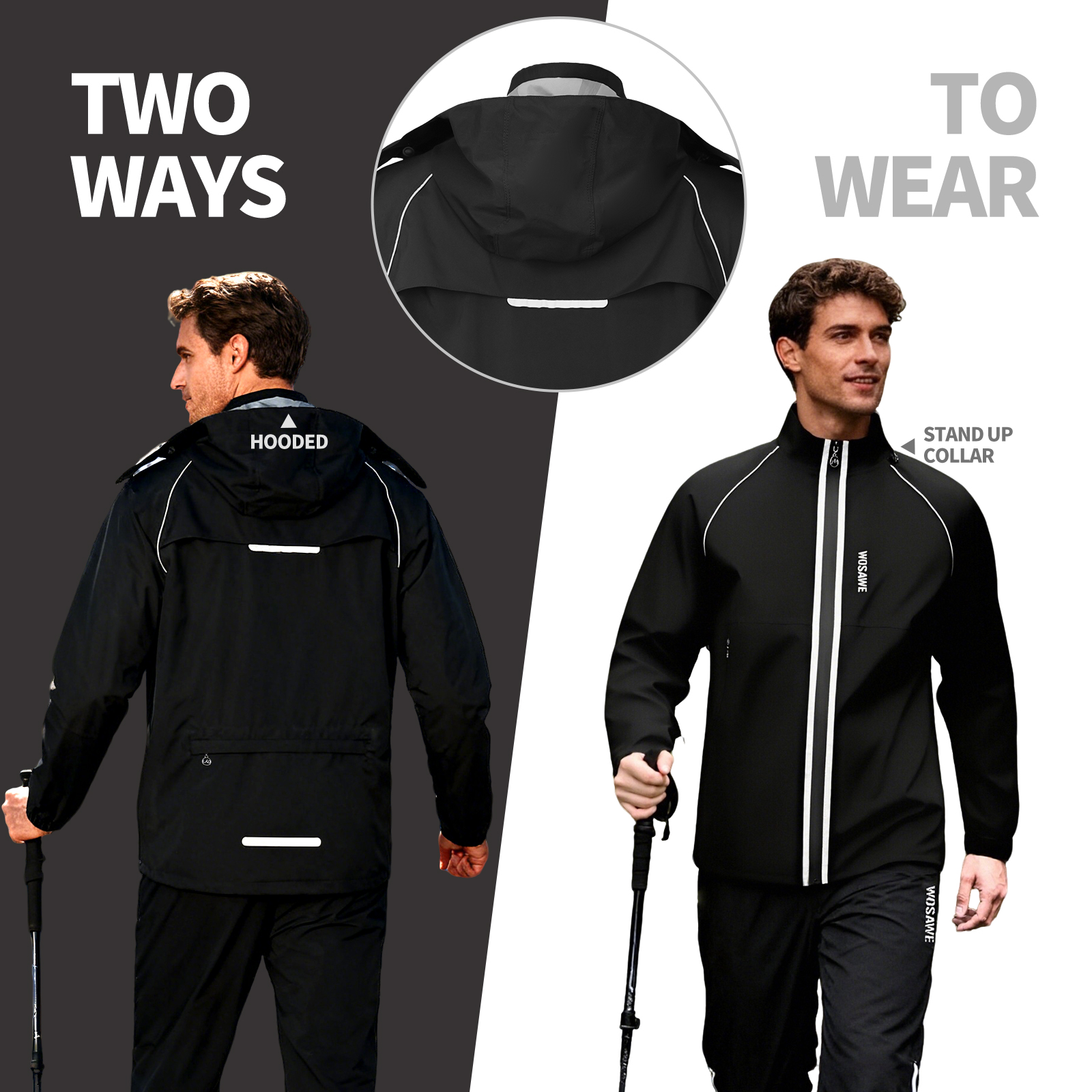 WOSAWE Reflective Motorcycle R - Cycling Rain Jacket Commute avis et prix