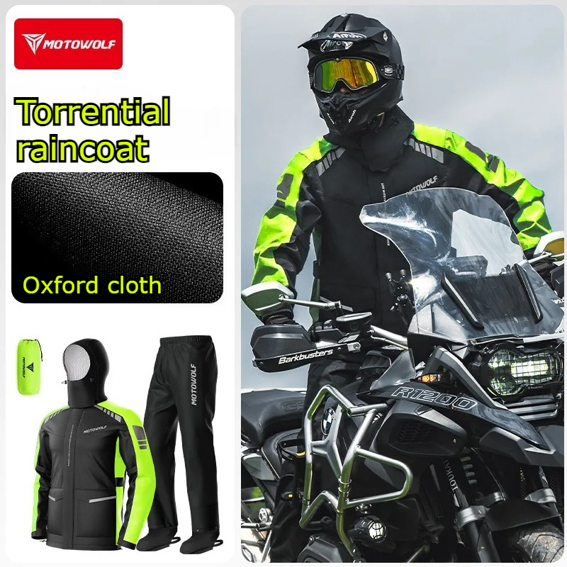 Motowolf Reflective Motorcycle - Cycling Rain Jacket Commute avis et prix