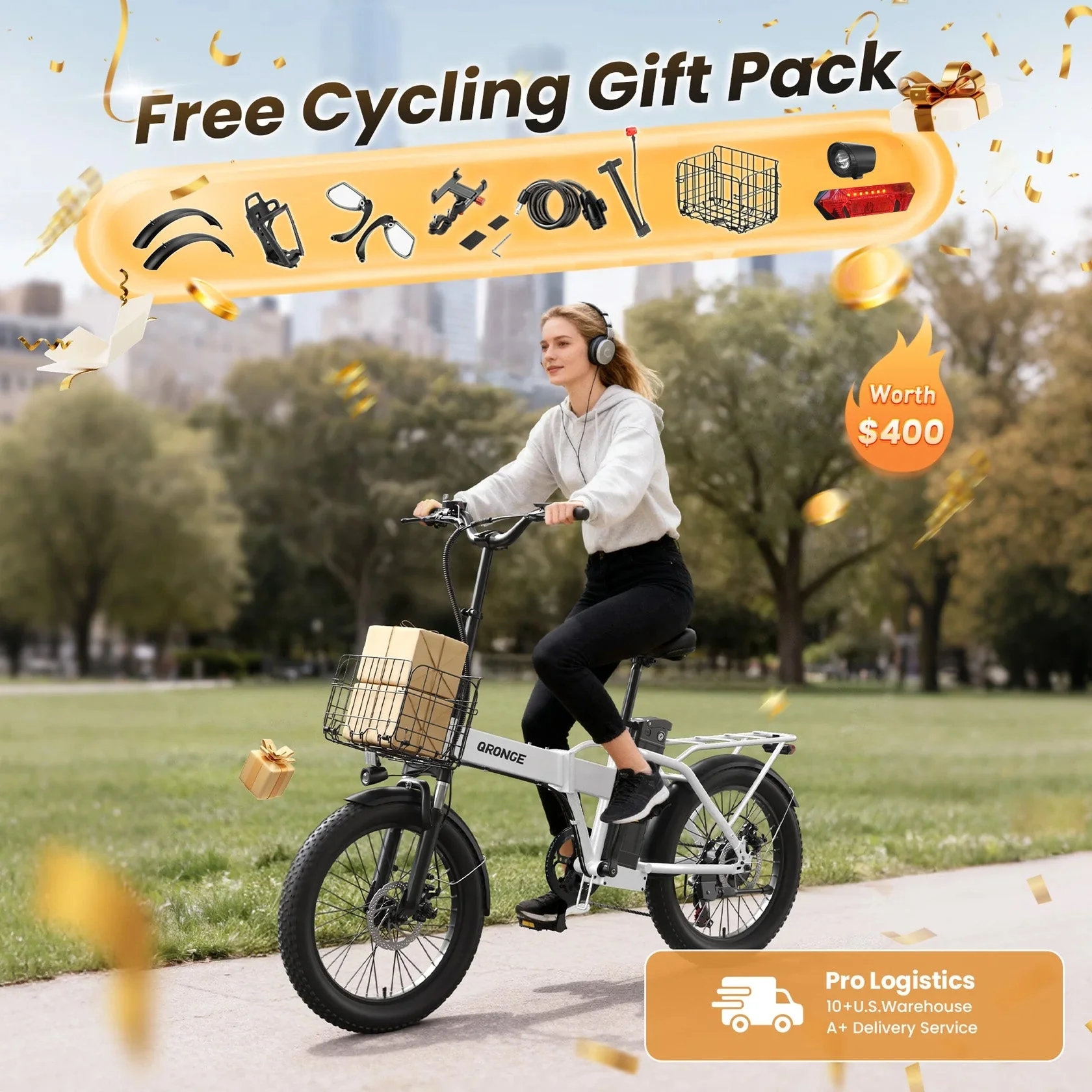 QRONGE Waterfall Folding Elect - Commuter Biking avis et prix