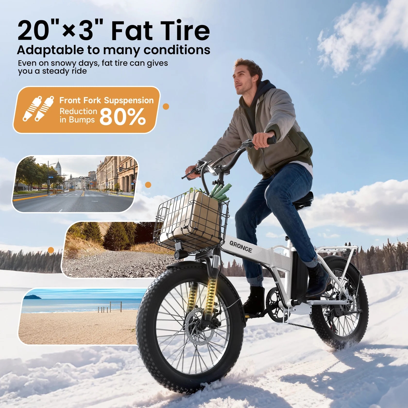 QRONGE Waterfall Folding Elect - Commuter Biking avis et prix